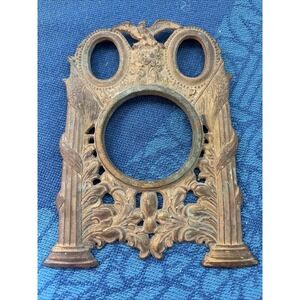 Antique Mantle Clock Case Front Eagle Patina 6"
